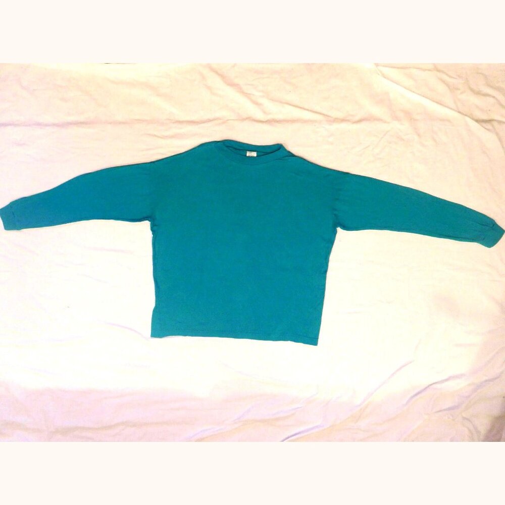 American Weekend T-shirt Long Sleeve L Teal Top